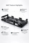 Premium stainless steel black coated Bathroom Shelf Without Drill for Wall | Self Adhesive Bathroom Organiser | Wall Mounted Bathroom Shelves Rack | Strong Adhesive Storage Organizer Stand