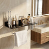 Elevate Your Bathroom with This Premium 3-in-1 Black Tempered Glass Shelf